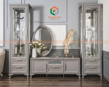 Tủ ti vi kiểu dáng classic tân cổ điển TTV-006